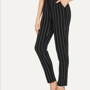Elastic Waist Pinstripe Cigarette Pants